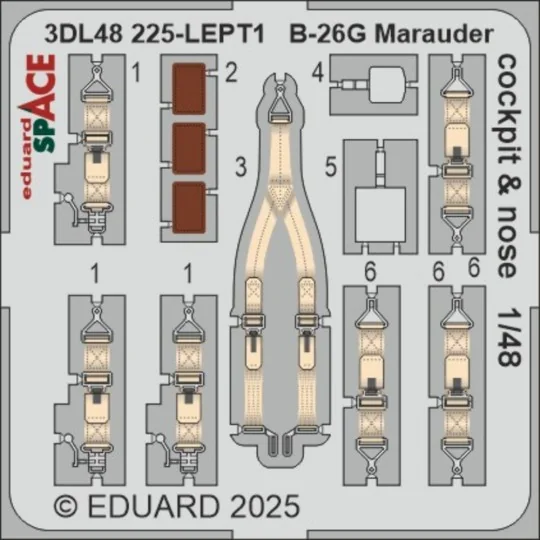 B-26G Marauder cockpit & nose SPACE ICM, 1/48 - Eduard Accessories ...
