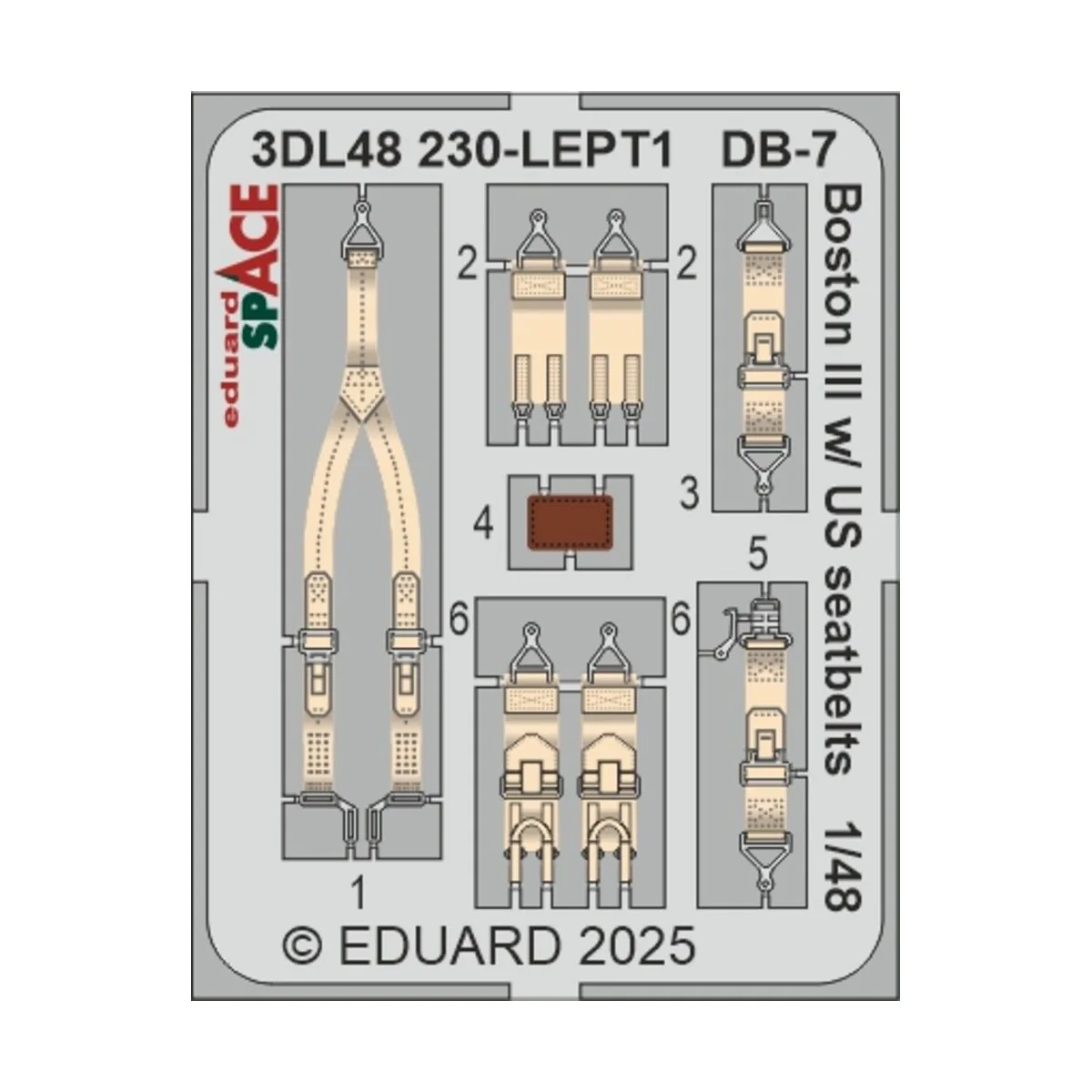 DB-7 Boston III w/ US seatbelts SPACE HKM, 1/48 - Eduard Accessorie...
