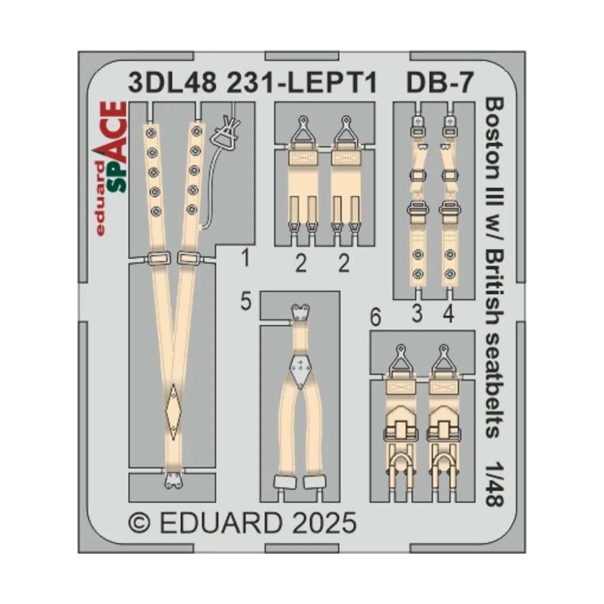 DB-7 Boston III w/ British seatbelts SPACE HKM, 1/48 - Eduard Acces...