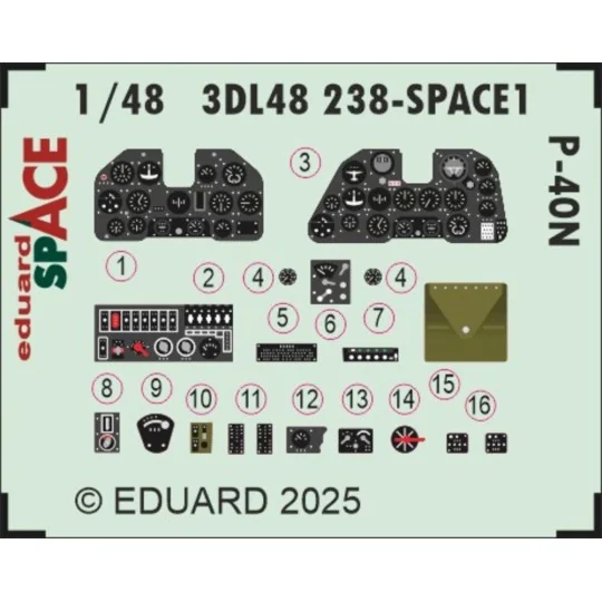 P-40N SPACE EDUARD, 1/48 - Eduard Accessories 3DL48238