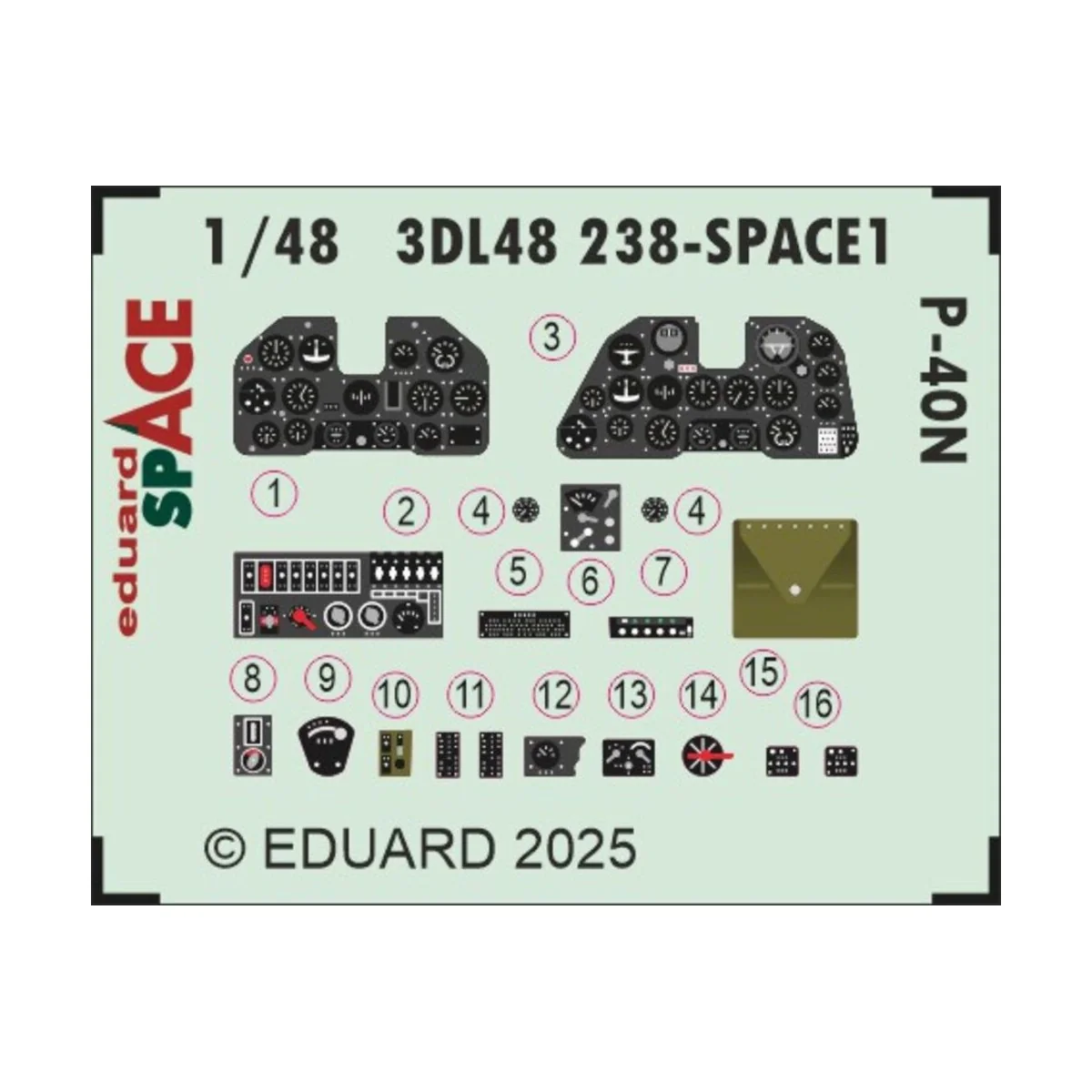 P-40N SPACE EDUARD, 1/48 - Eduard Accessories 3DL48238