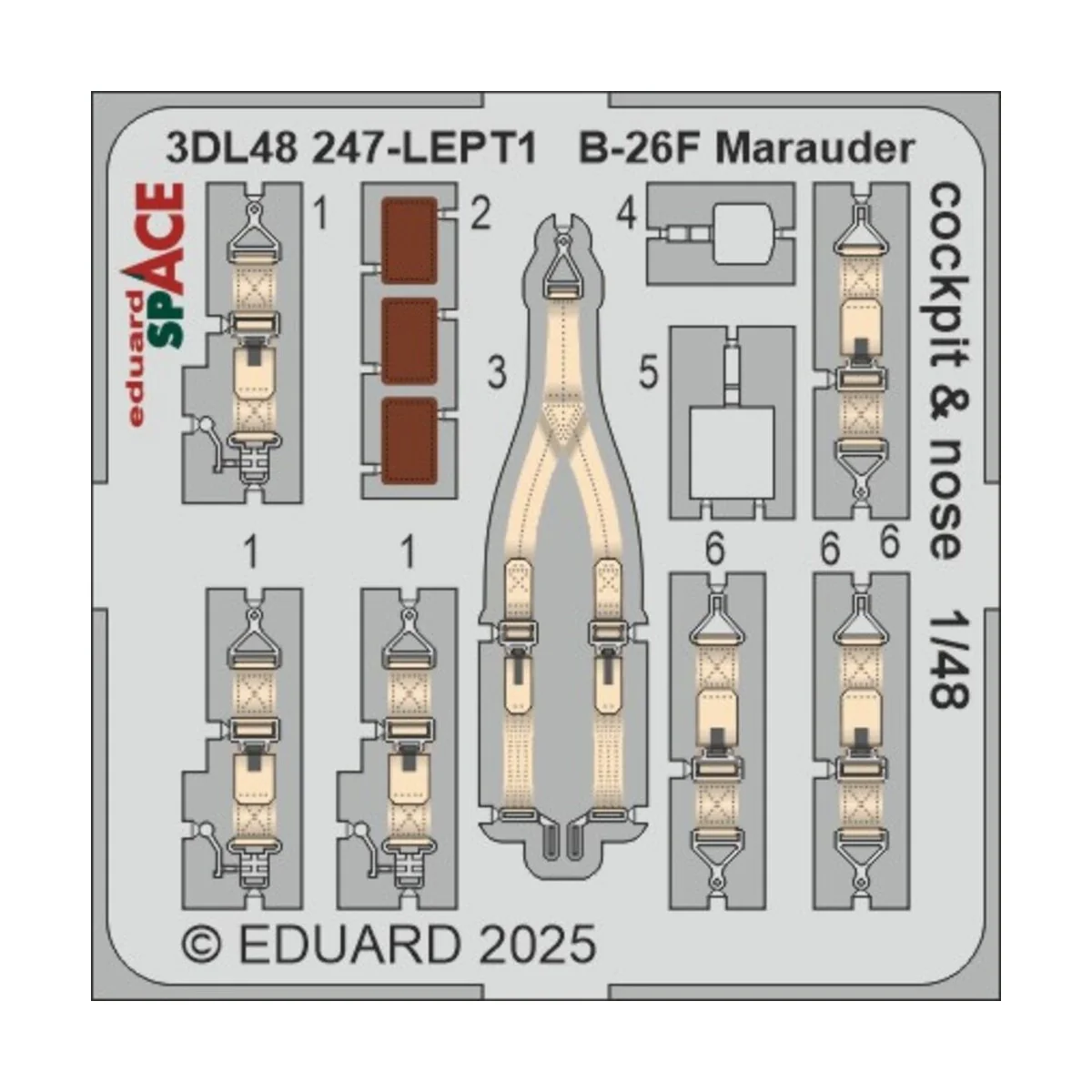 B-26F Marauder cockpit & nose SPACE ICM, 1/48 - Eduard Accessories ...