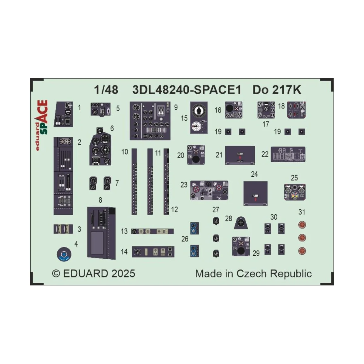 Do 217K SPACE ICM, 1/48 - Eduard Accessories 3DL48240