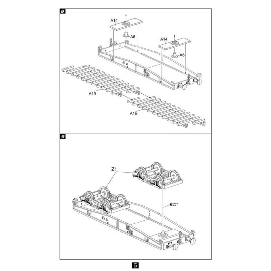German Railway Schwerer Plattformwagen Type ssys 1+1 pack, 1/72 - M...