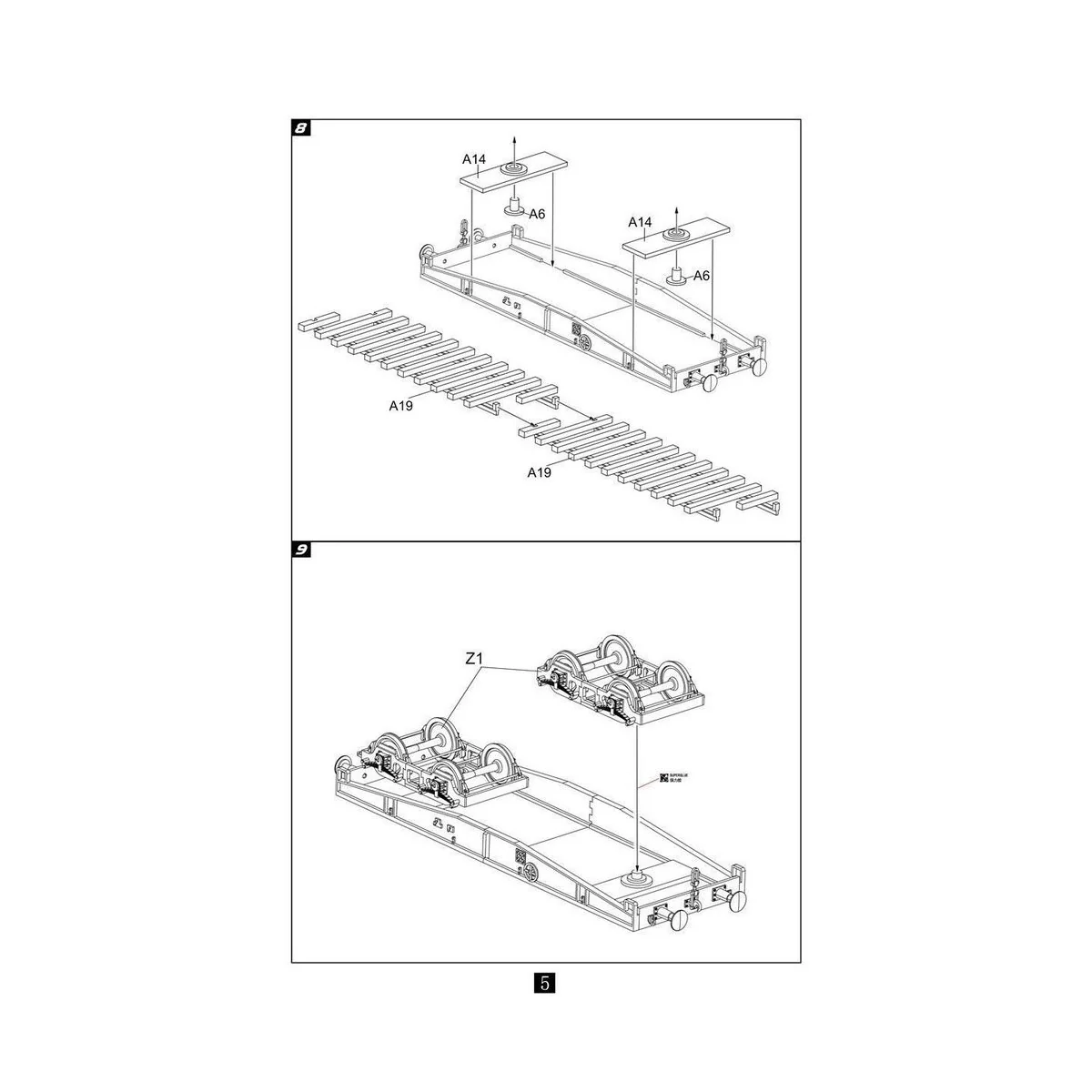 German Railway Schwerer Plattformwagen Type ssys 1+1 pack, 1/72 - M...