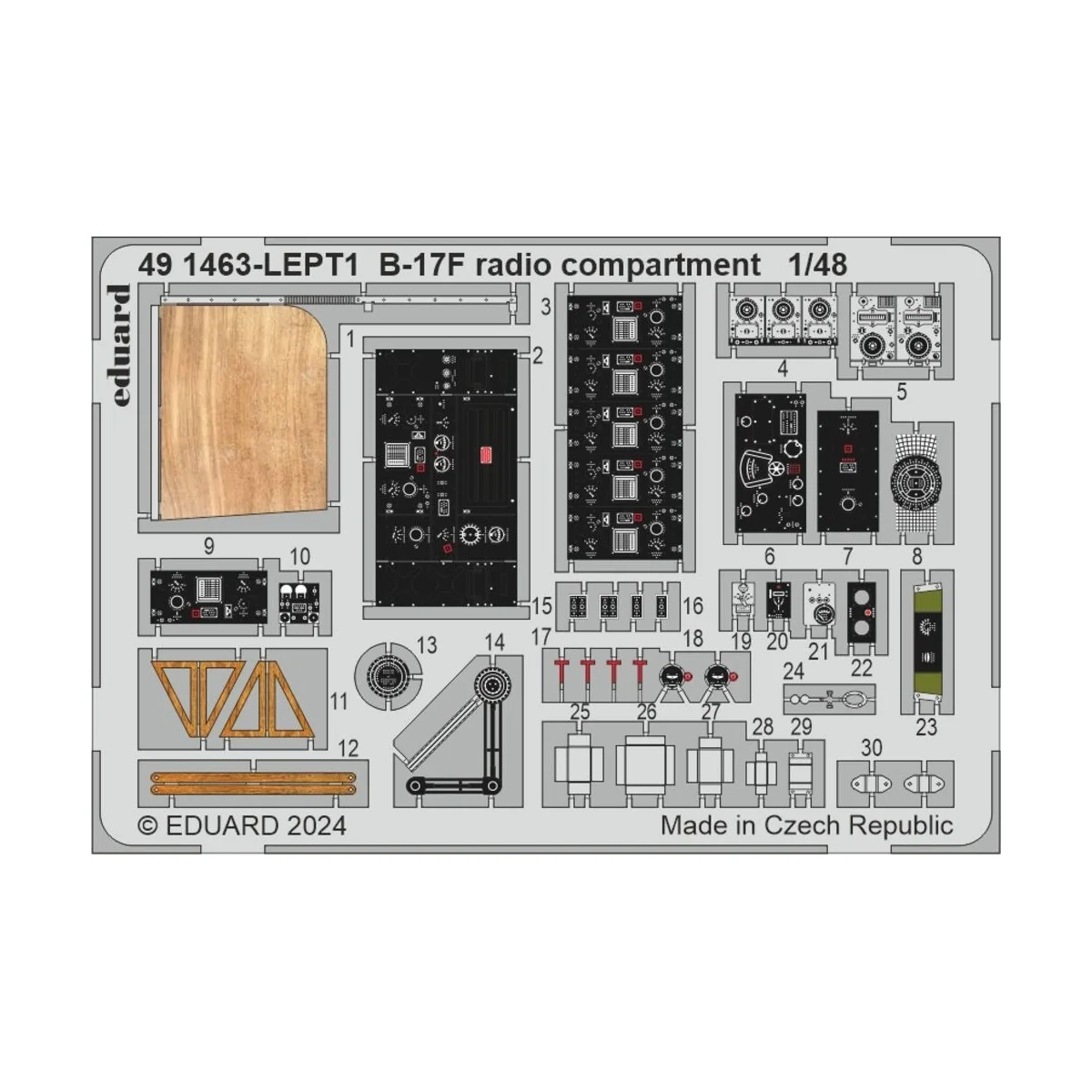 B-17F radio compartment, 1/48 - Eduard Accessories 491463