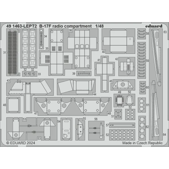 B-17F radio compartment, 1/48 - Eduard Accessories 491463