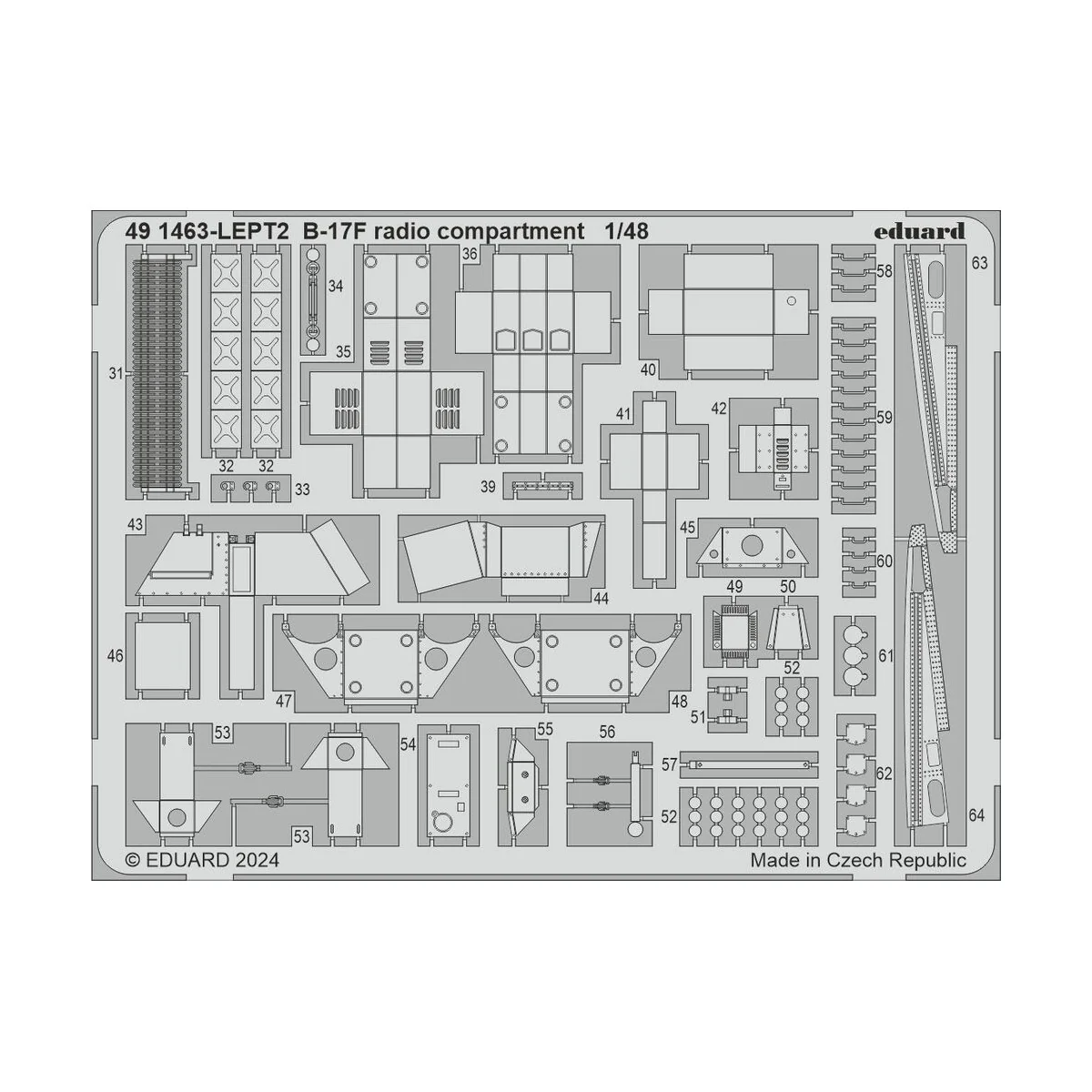 B-17F radio compartment, 1/48 - Eduard Accessories 491463
