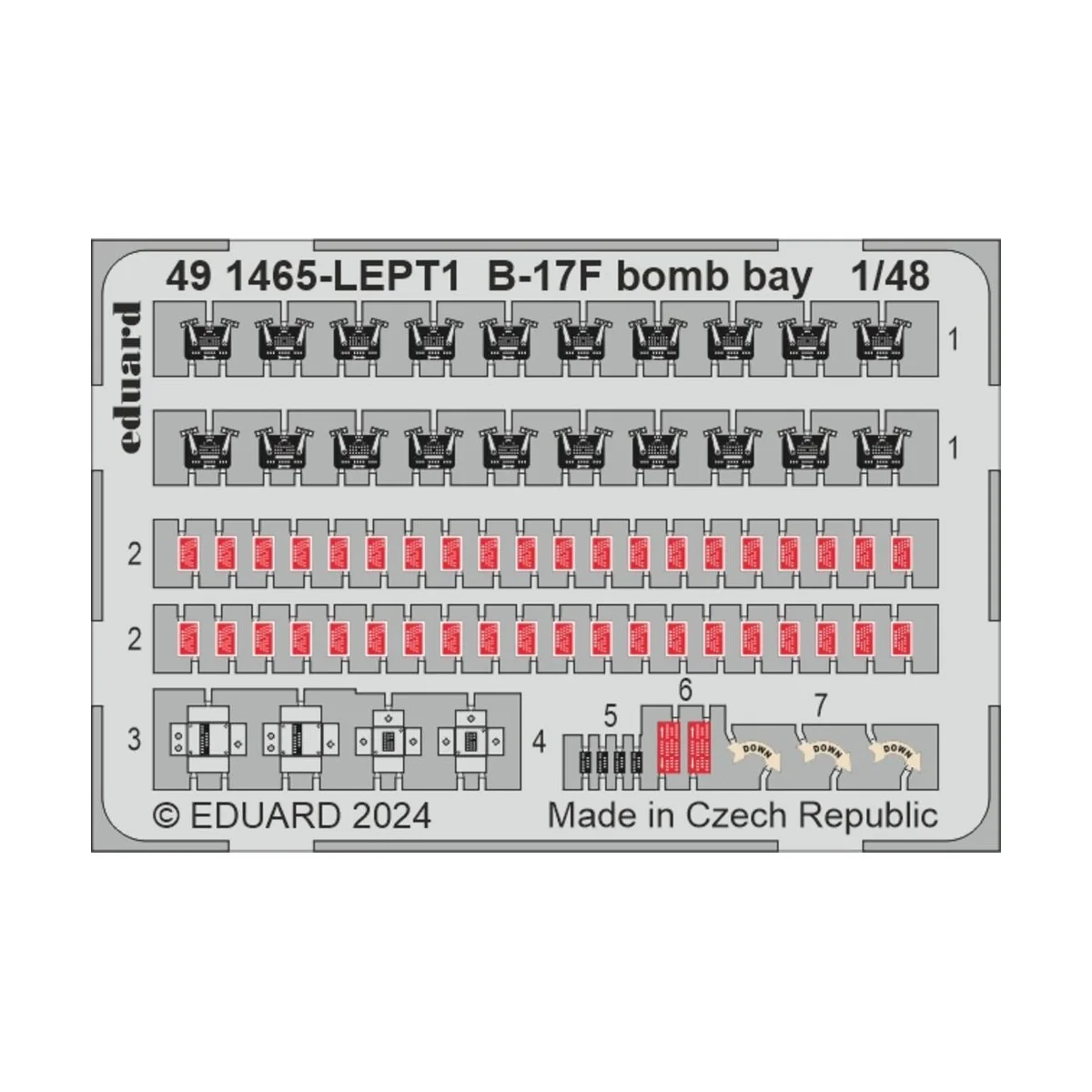 B-17F bomb bay, 1/48 - Eduard Accessories 491465