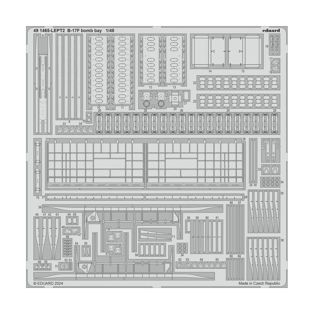 B-17F bomb bay, 1/48 - Eduard Accessories 491465