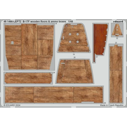 B-17F wooden floors & ammo boxes, 1/48 - Eduard Accessories 491466