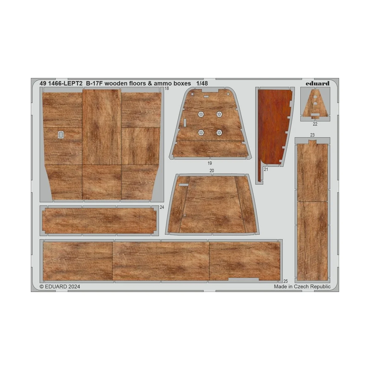 B-17F wooden floors & ammo boxes, 1/48 - Eduard Accessories 491466