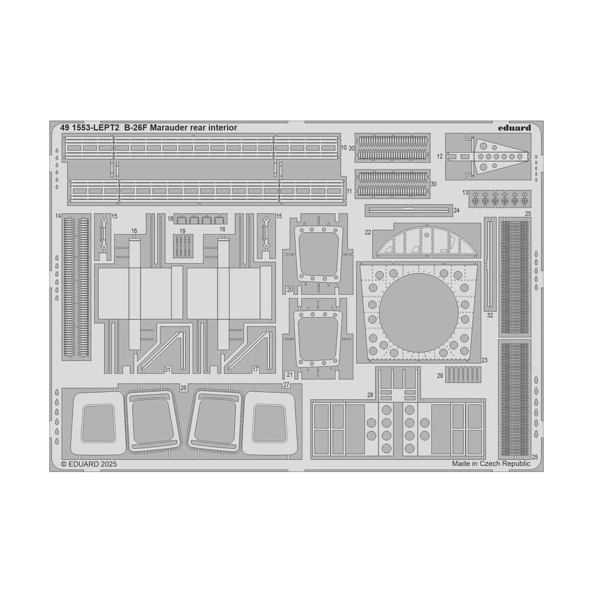 B-26F Marauder rear interior ICM, 1/48 - Eduard Accessories 491553