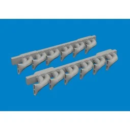 P-39 exhaust stacks fishtail PRINT, 1/48 - Eduard Accessories 6481049