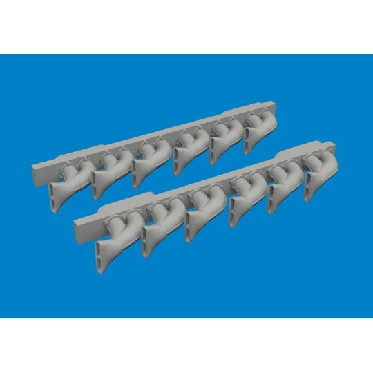P-39 exhaust stacks fishtail PRINT, 1/48 - Eduard Accessories 6481049