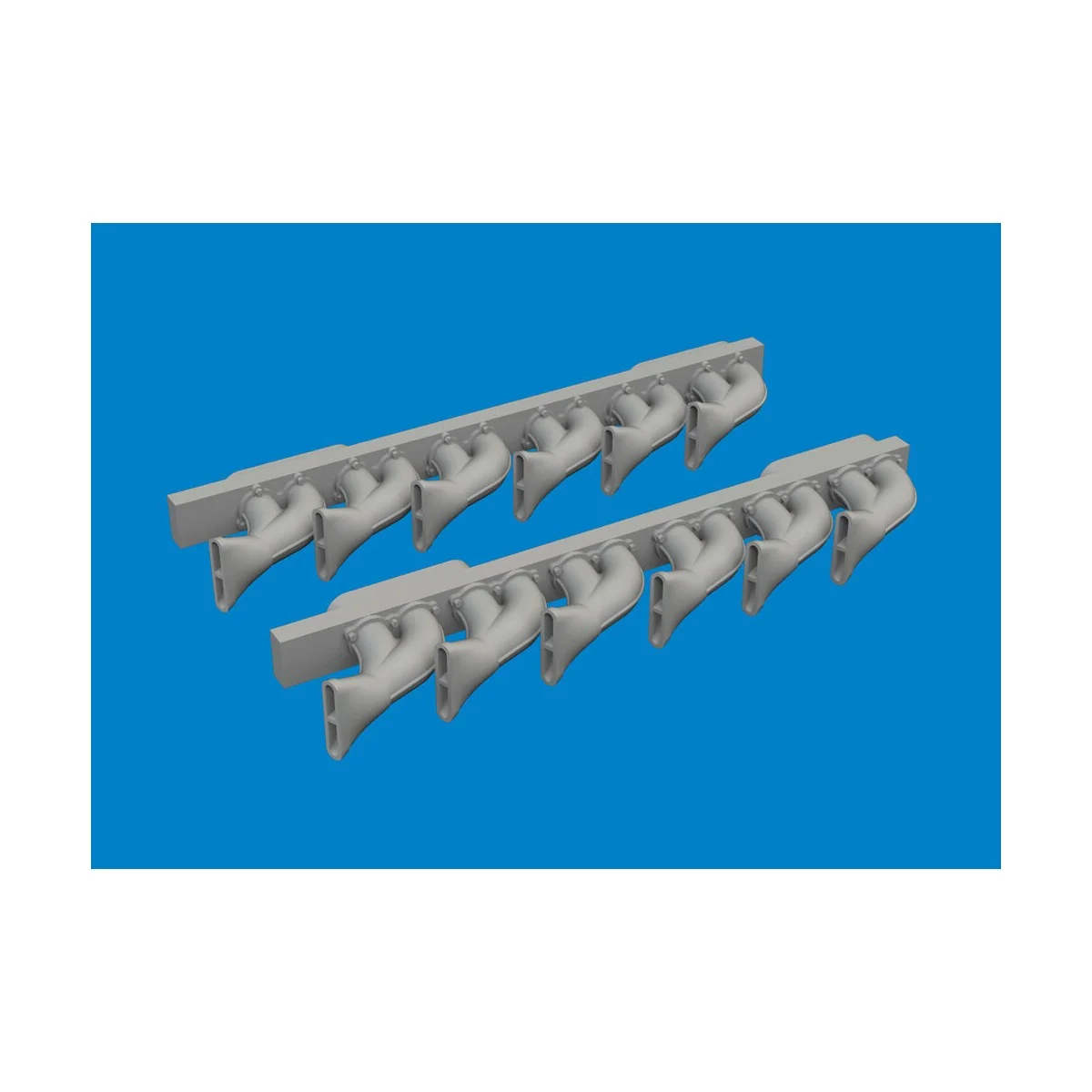 P-39 exhaust stacks fishtail PRINT, 1/48 - Eduard Accessories 6481049