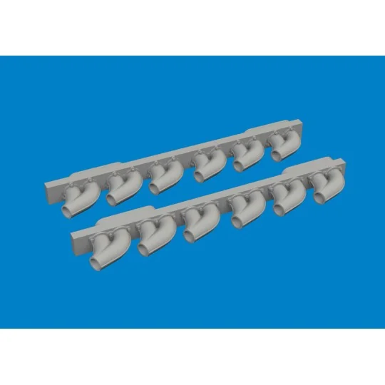 P-39 exhaust stacks rounded PRINT, 1/48 - Eduard Accessories 6481050