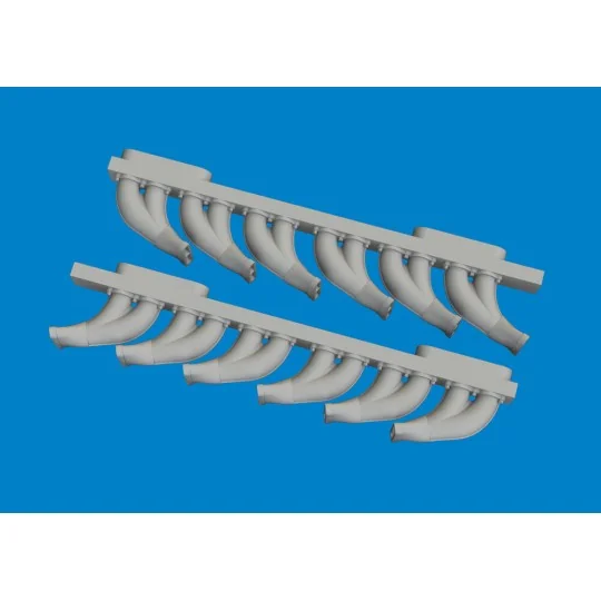 P-39 exhaust stacks fishtail PRINT, 1/48 - Eduard Accessories 6481049