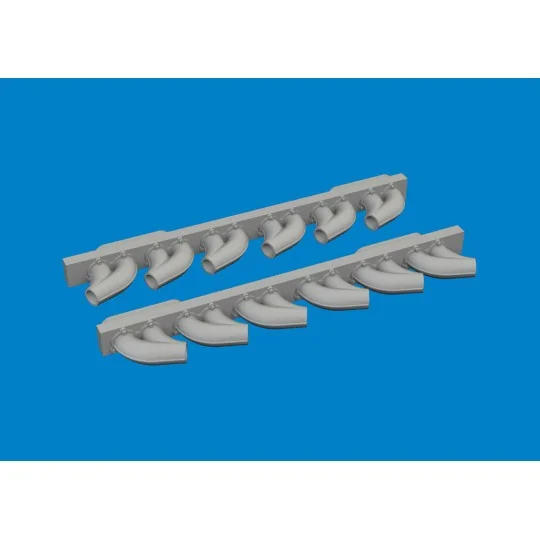 P-39 exhaust stacks rounded PRINT, 1/48 - Eduard Accessories 6481050