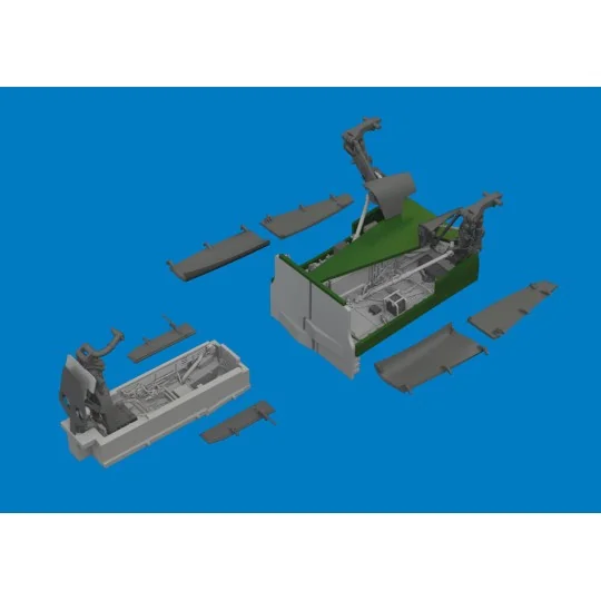 Jaguar wheel bays & undercarriage legs PRINT for Airfix, 1/48 - Edu...