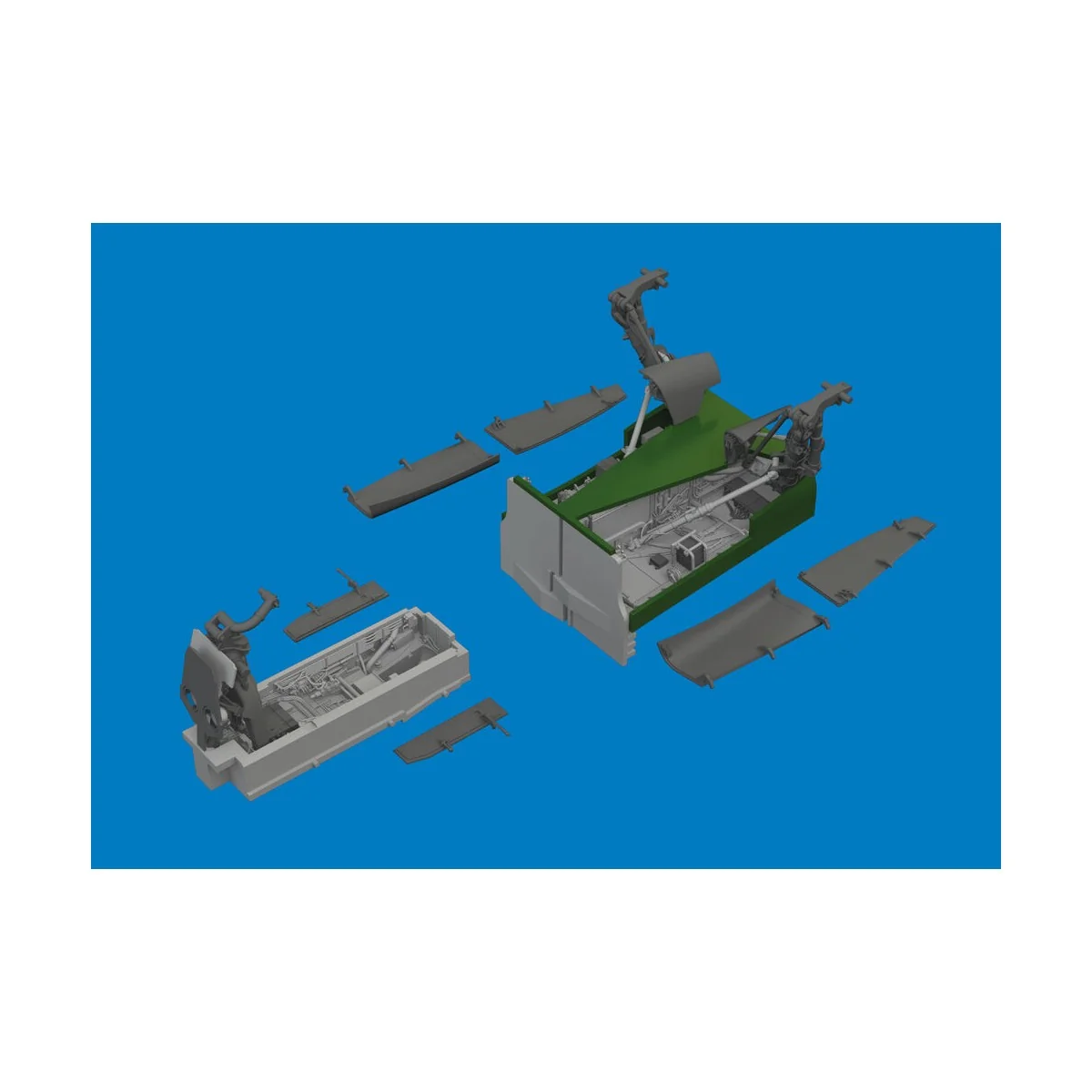 Jaguar wheel bays & undercarriage legs PRINT for Airfix, 1/48 - Edu...