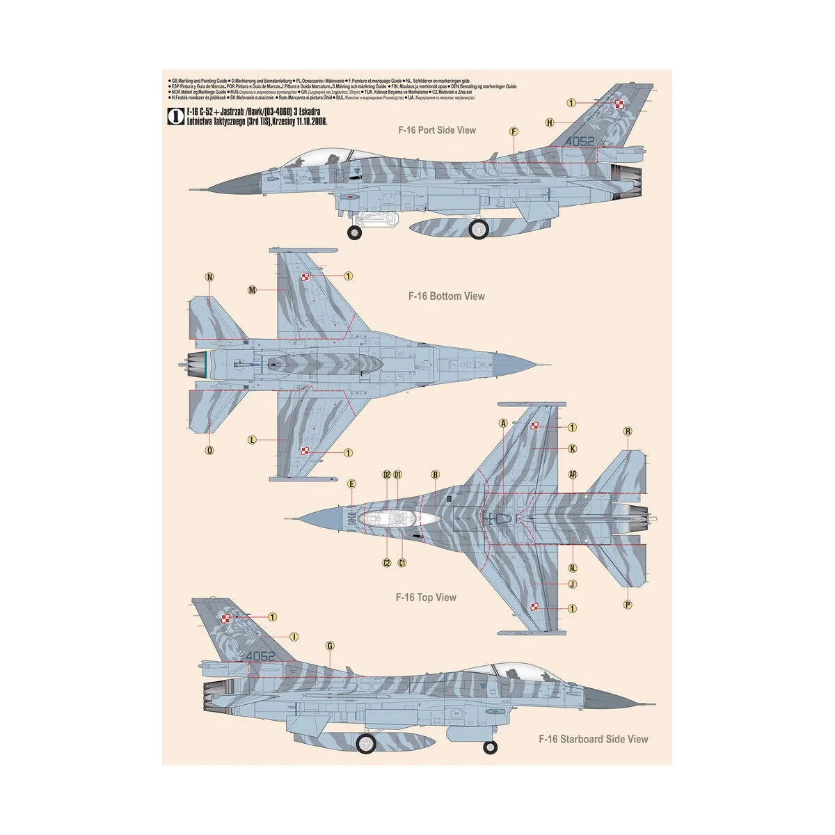 F-16C BLOCK 52 + JASTRZAB HAWK, 1/48 - Mistercraft G-116