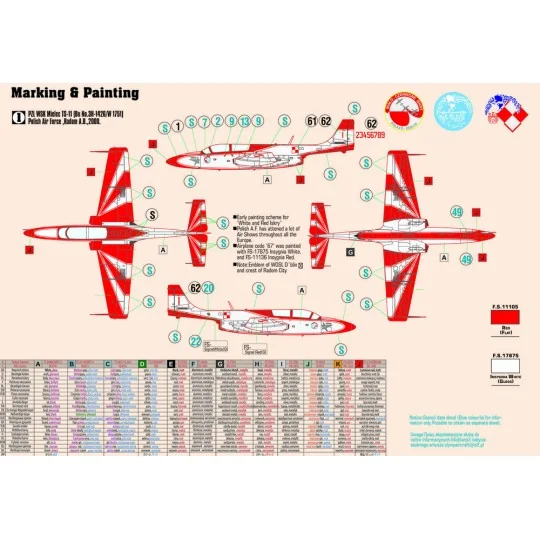 TS-11 White & Red Iskra START SET, 1/72 - Mistercraft SC-22