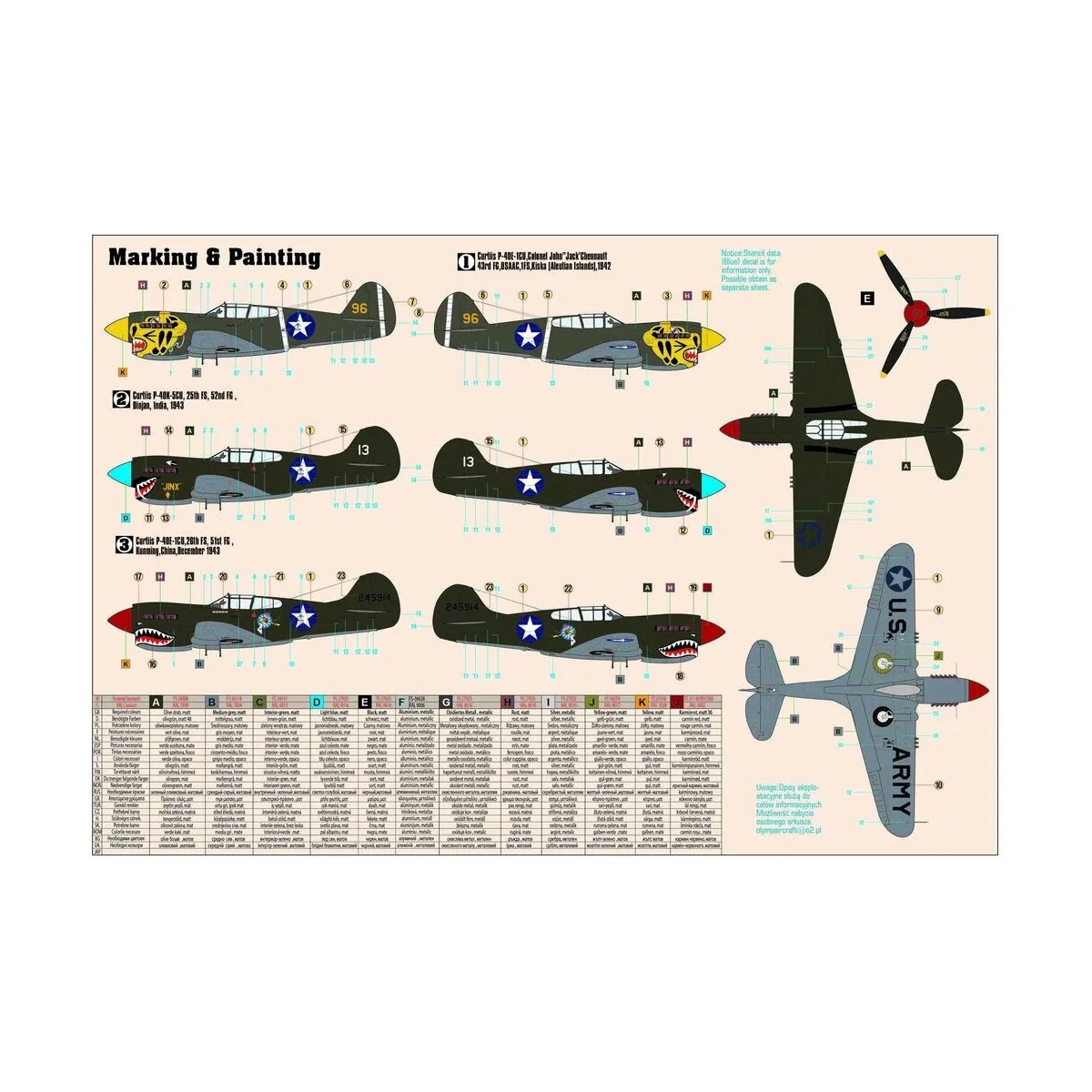 P-40E Aleutian Tiger START SET, 1/72 - Mistercraft SD-202