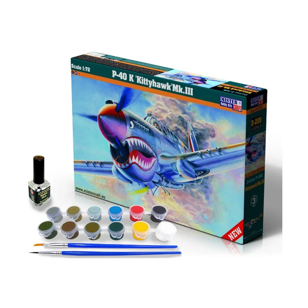 P-40 K Kittyhawk Mk.III START SET, 1/72 - Mistercraft SD-220