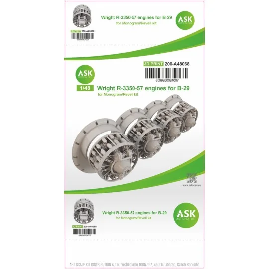 B-29 engine set - Wright R-3350-57, 4 pc. set, ASK 200-A48070, 1/48...