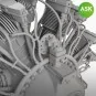 B-25 Mitchell - 2 pc. Engines Wright R-2600 for HK Model, 1/48 - Ar...