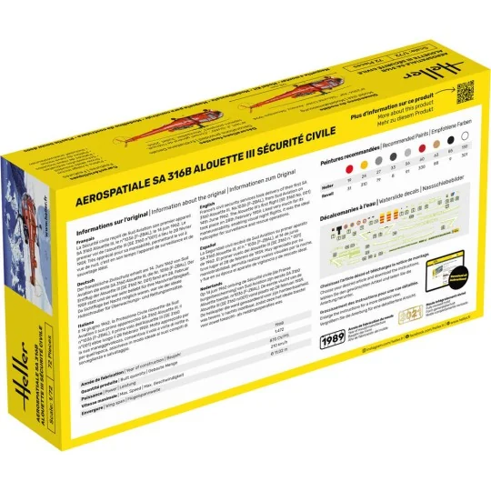 Alouette III Sécurité Civile, 1/72 - Heller 80289 Alouette III Sécurité Civile, 1/72 - Heller 80289