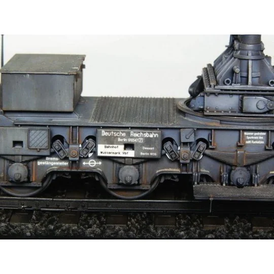 Mörser Karl Gerät 040/041 auf Eisenbahn-Transport-Trailer, 1/35 - T...