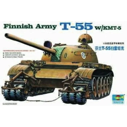 Finnischer Panzer T-55 mit Minenräumer, 1/35 - Trumpeter 00341