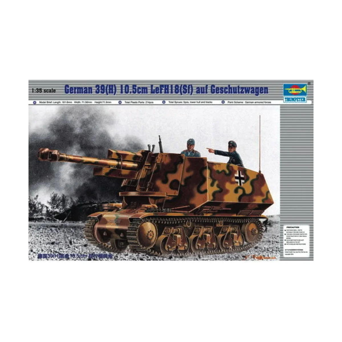 PzKpfw 39(H) 10, 5 cm LeFH18 (SFf) auf Geschützwagen, 1/35 - Trumpe...