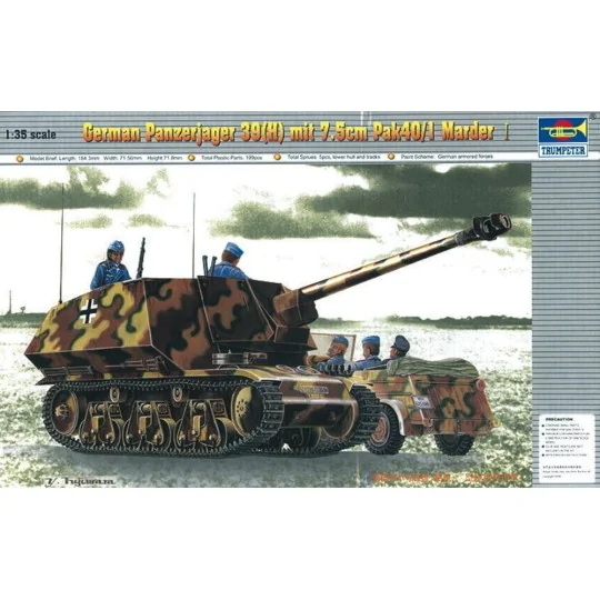 PzKpfw 39(H) Panzerjäger mit 7, 5 cm Pak 40/1 Marder, 1/35 - Trumpe...