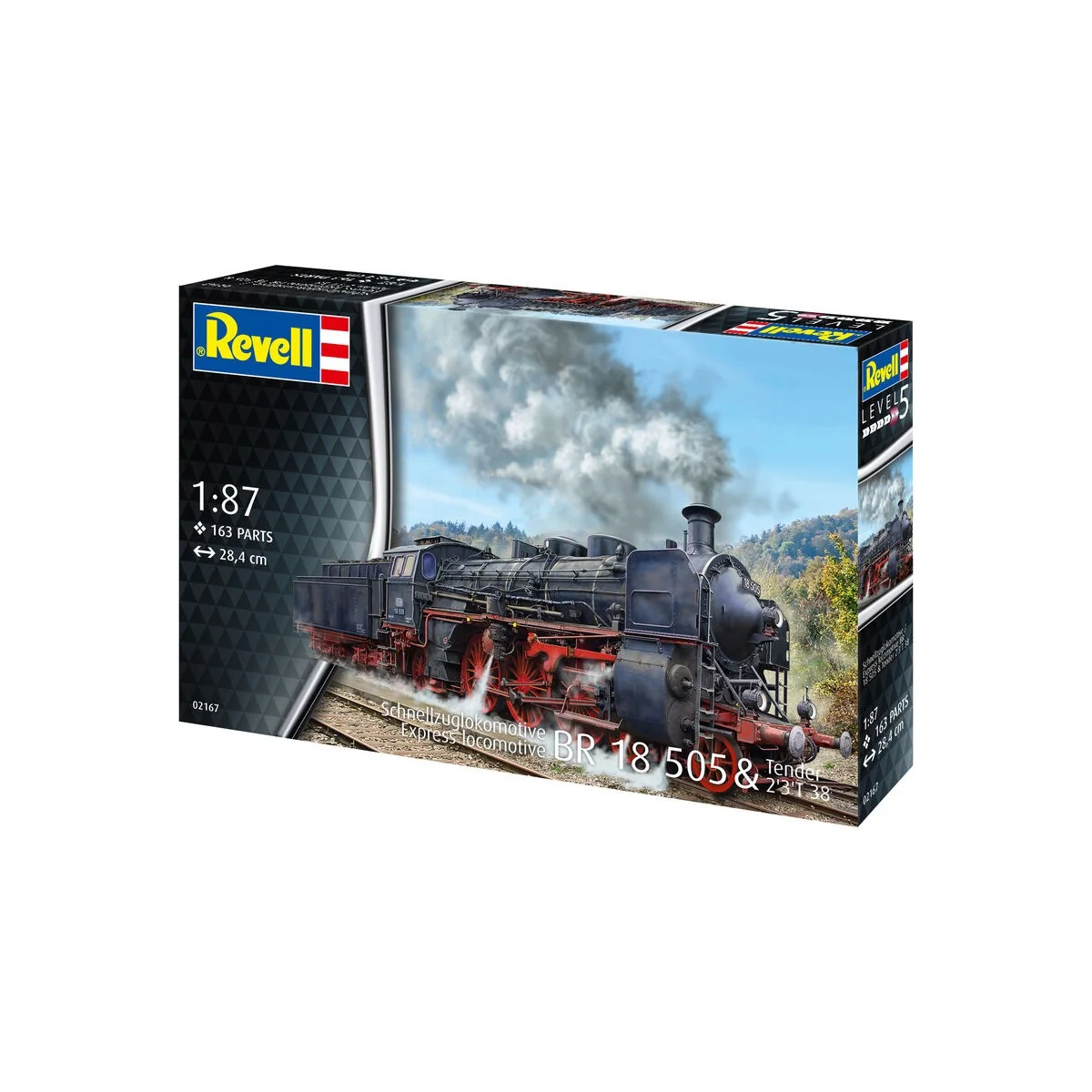 Schnellzuglokomotive BR 18 505 mit Tender 2'3' T38, 1/87 - Revell 0...