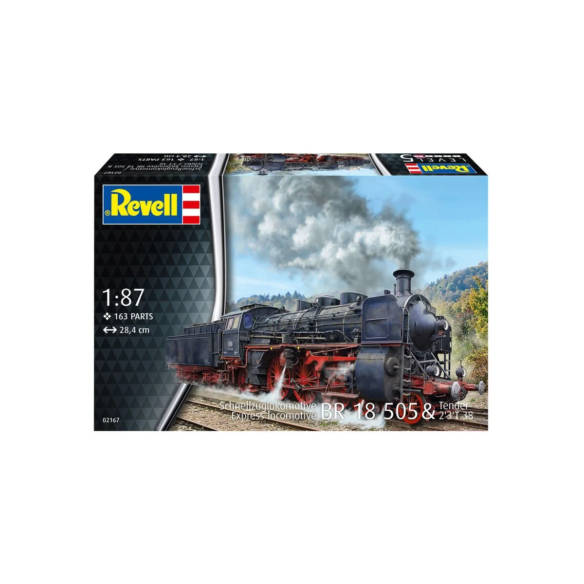 Schnellzuglokomotive BR 18 505 mit Tender 2'3' T38, 1/87 - Revell 0...