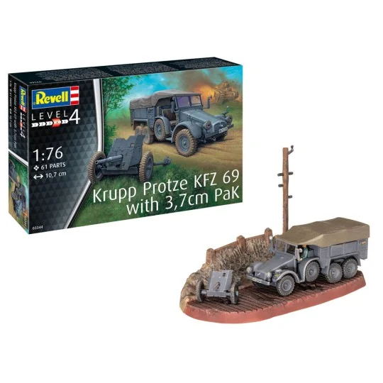 Krupp Protze KFZ 69 with 3, 7cm Pak, 1/76 - Revell 3344