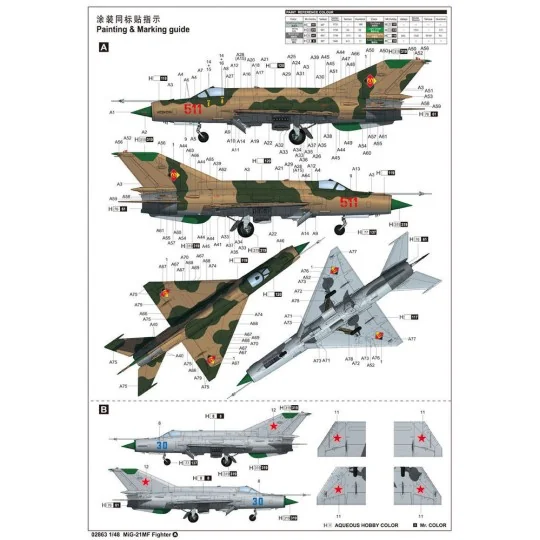 MiG-21MF Fighter, 1/48 - Trumpeter 02863