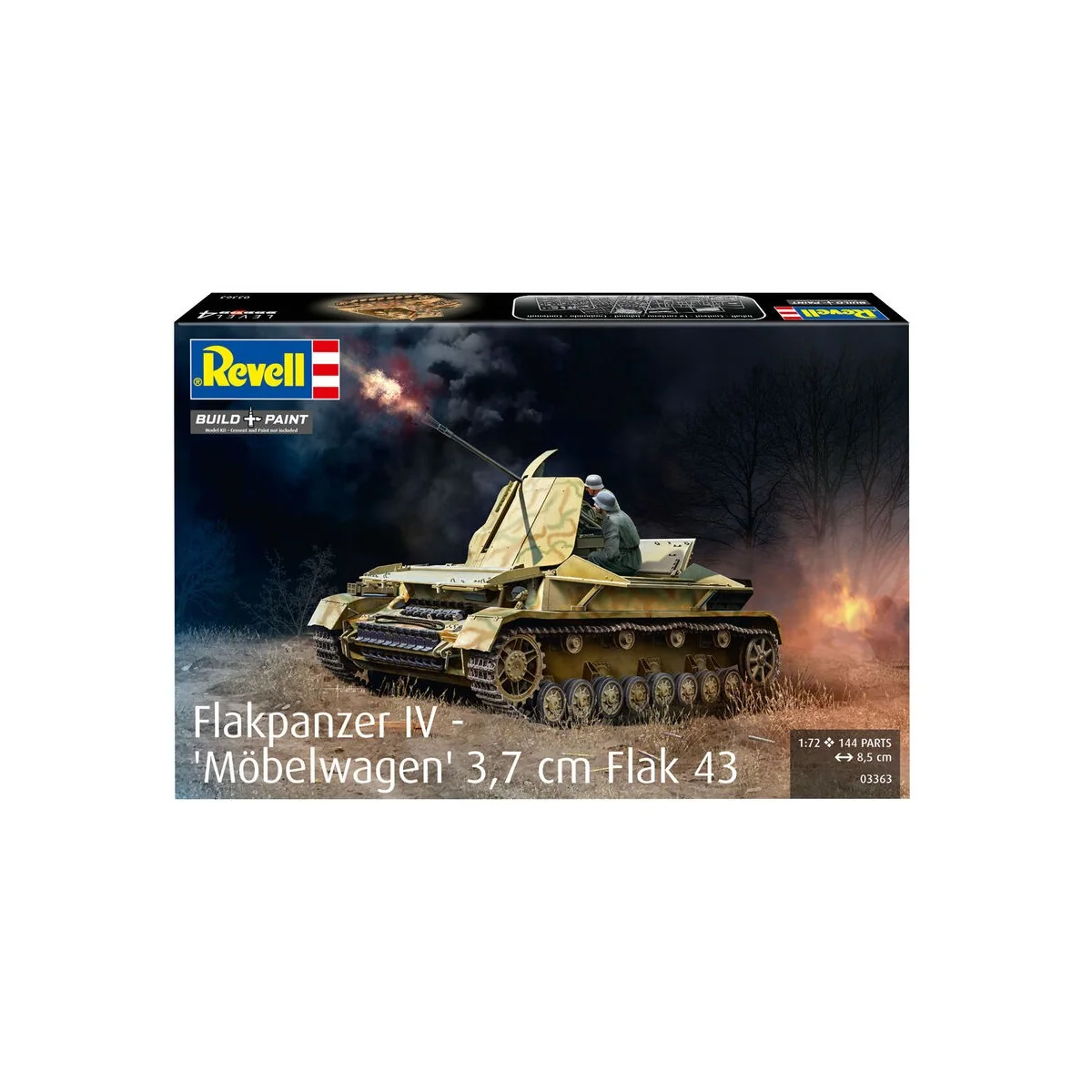 Flakpanzer IV - Möbelwagen 3, 7 cm Flak 43, 1/72 - Revell 03363