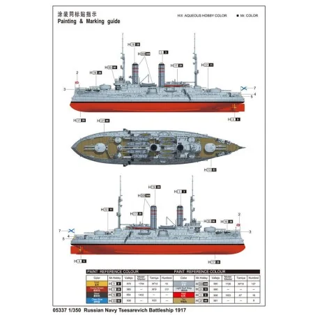 Russian Navy Tsesarevich Battleship 1917, 1/350 - Trumpeter 05337