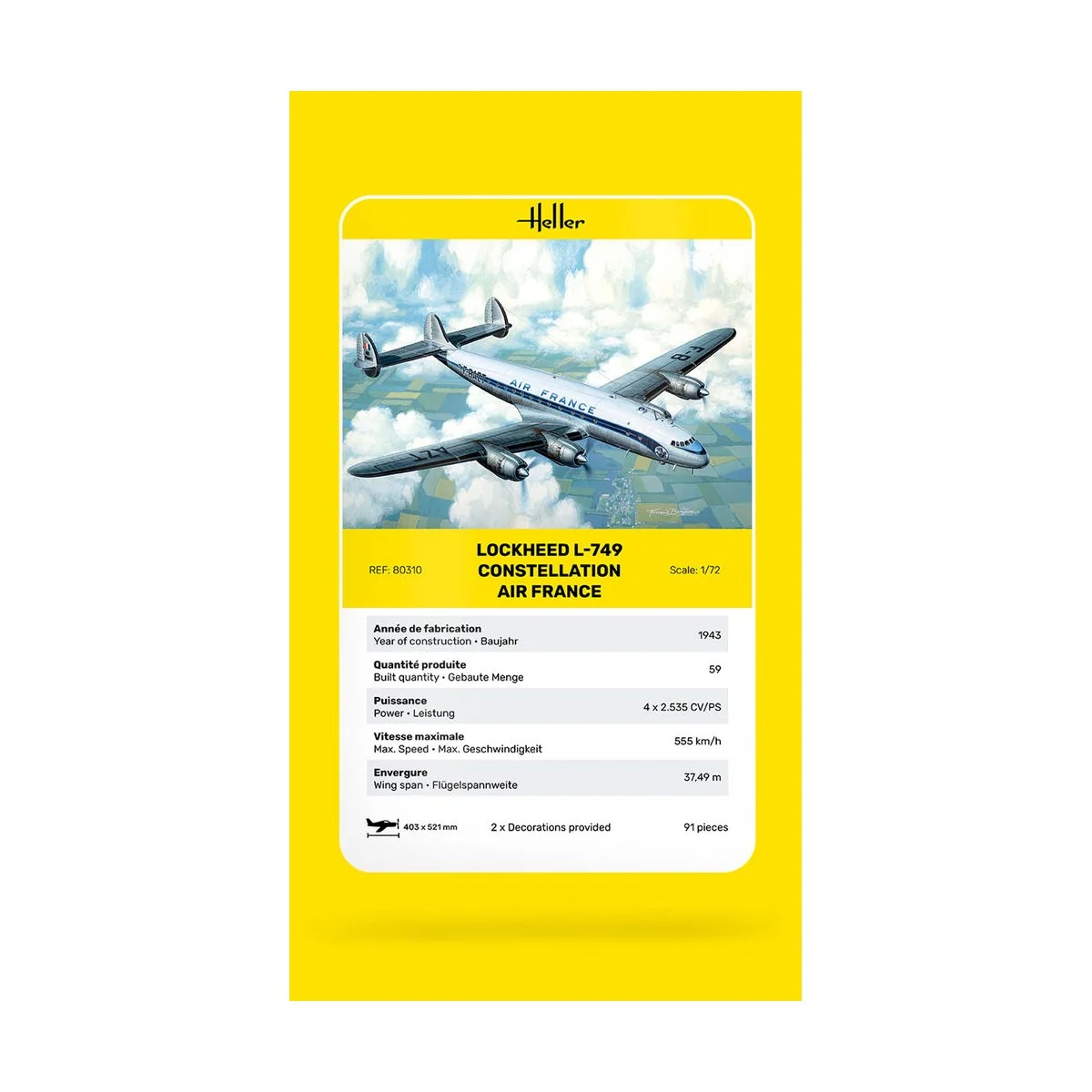 L-749 Constellation A.F., 1/72 - Heller 80310