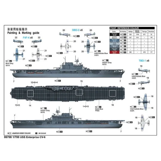 USS Enterprise CV-6, 1/700 - Trumpeter 06708