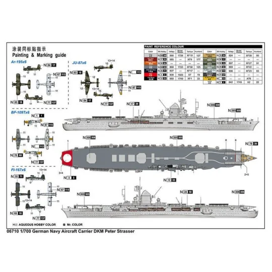 German Navy Aircraft Carrier DKM Peter Strasser, 1/700 - Trumpeter ...