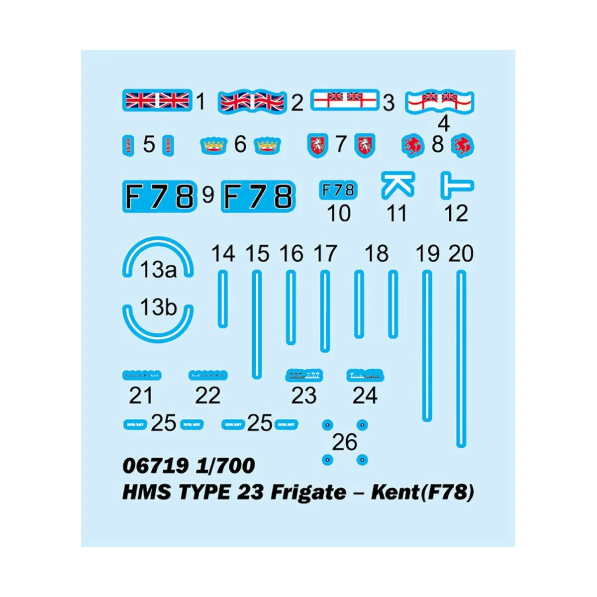 HMS TYPE 23 Frigate Kent(F78), 1/700 - Trumpeter 06719