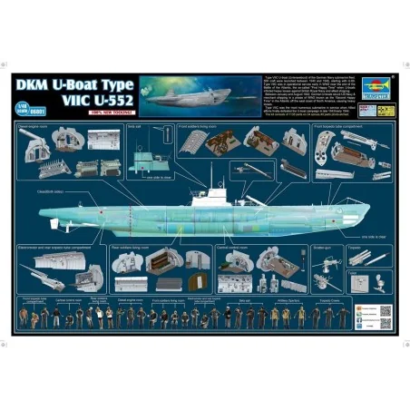 DKM U-Boot Type VIIC U-552, 1/48 - Trumpeter 06801