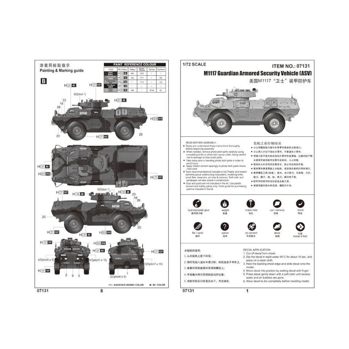 M1117 Guardian Armored Security Vehicle (ASV), 1/72 - Trumpeter 07131