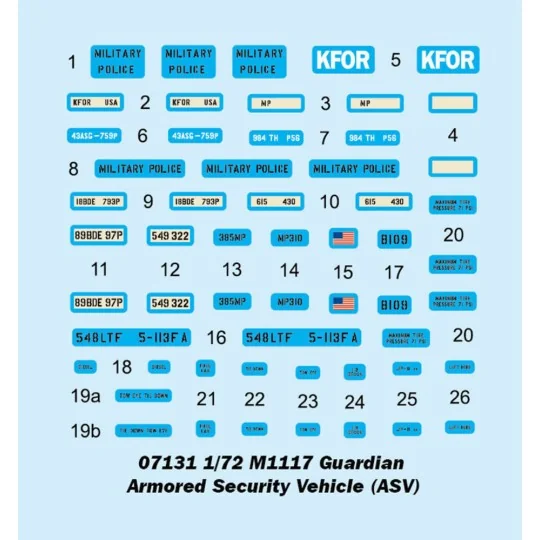 M1117 Guardian Armored Security Vehicle (ASV), 1/72 - Trumpeter 07131
