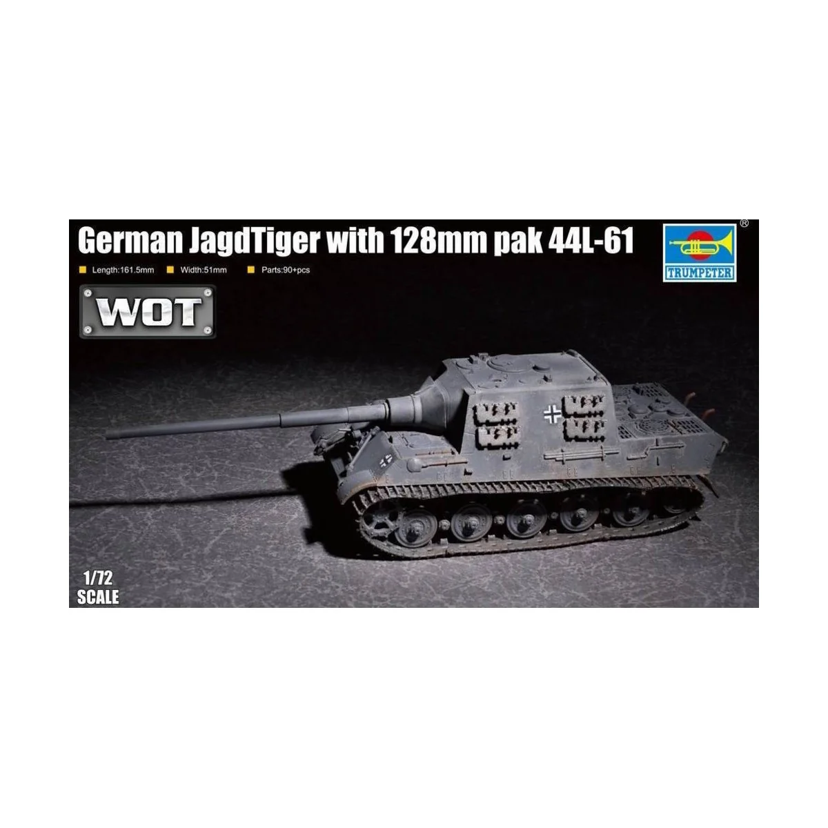 German JagdTiger with 128mm pal 44L-61, 1/72 - Trumpeter 07165